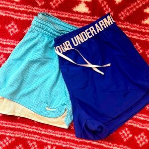 **Athletic shorts bundle** Under Armour + Nike in women’s size M